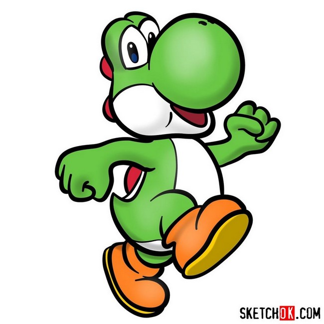 How To Draw Yoshi From Super Mario Games