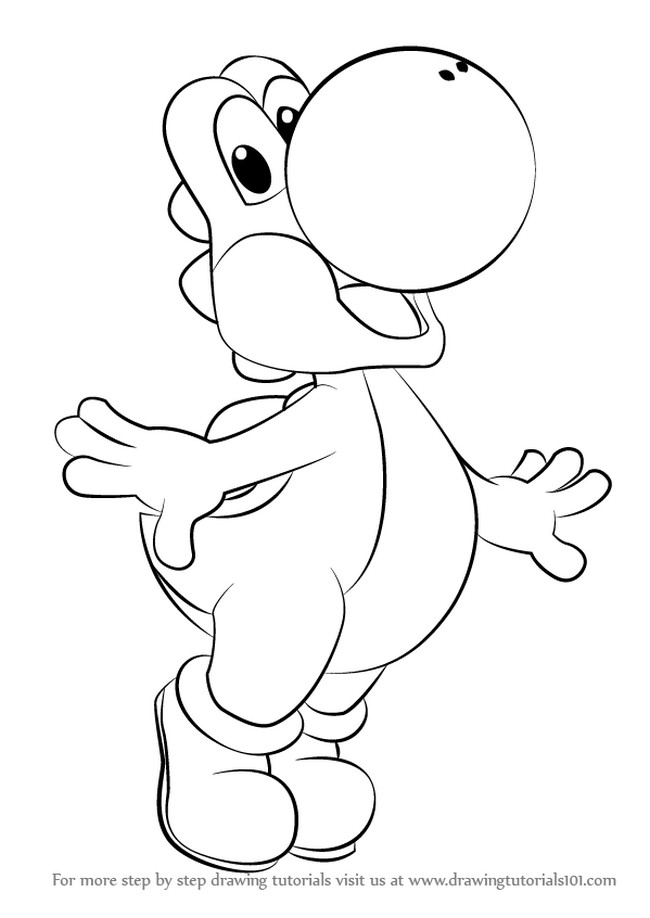 How To Draw Yoshi From Super Mario