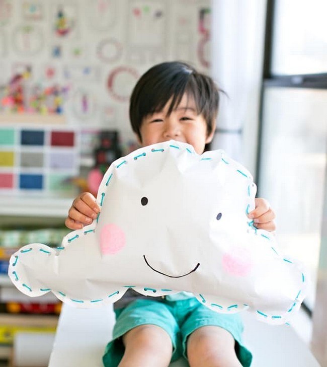 Kid Made Happy Paper Cloud Pillow