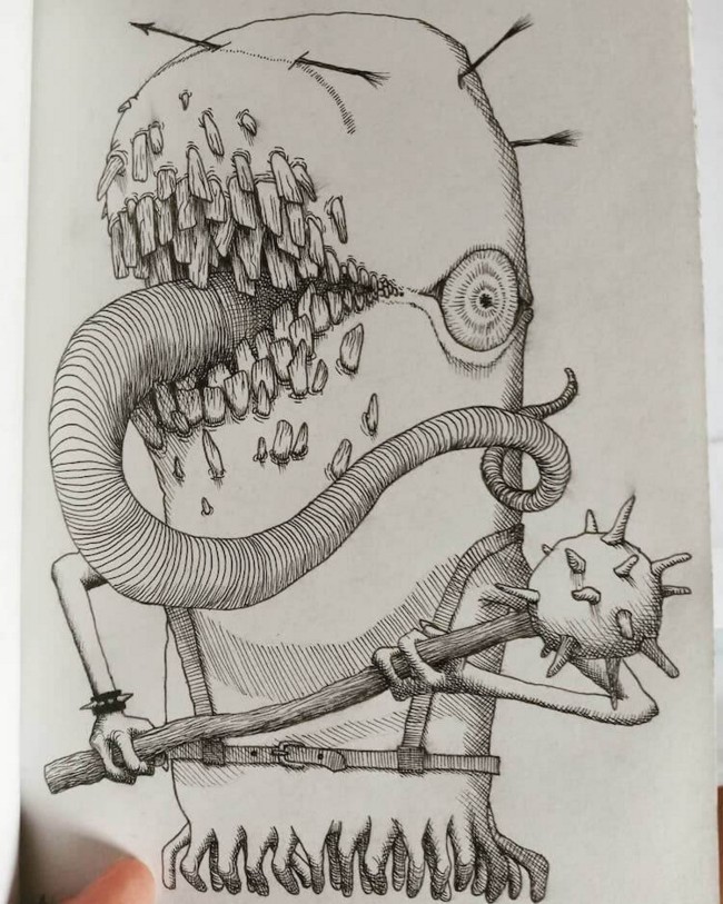 Monster Holding Spiked Mace