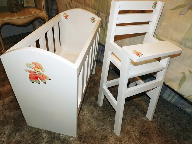 Olivia's Doll Crib And High Chair Sets