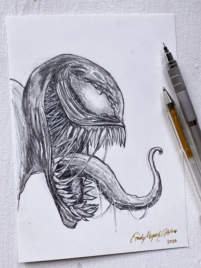 Quick Venom Pencil Sketch