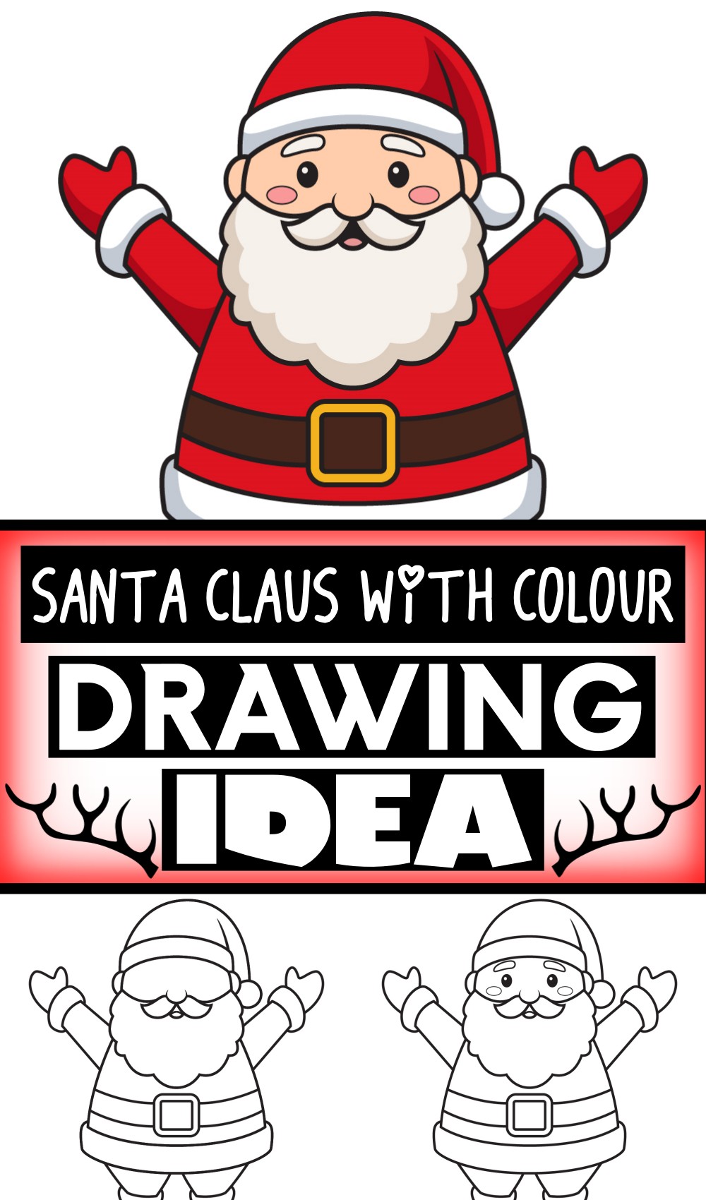 Santa Claus Drawing With Colour