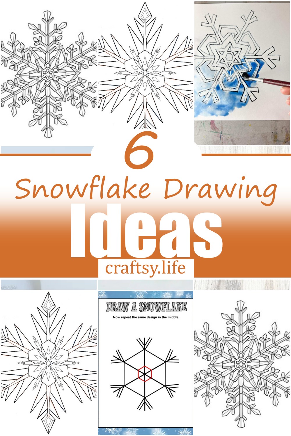6 Snowflake Drawing Ideas