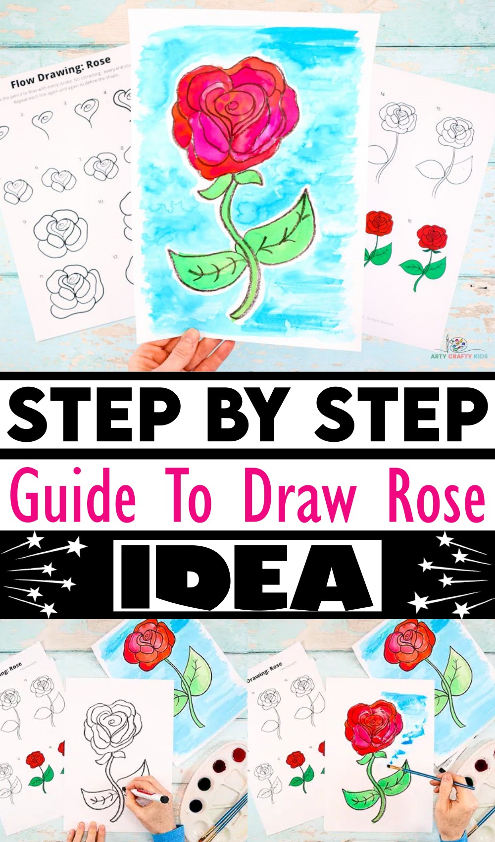 Step By Step Guide To Draw Rose