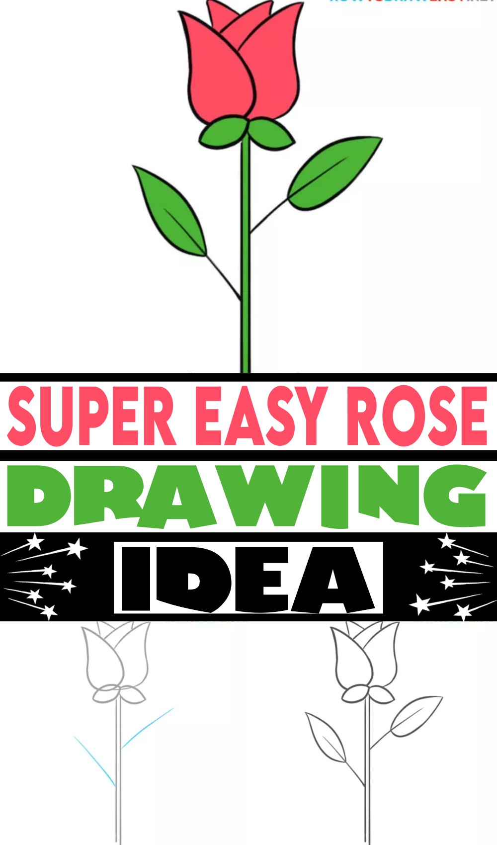 Super Easy Rose Drawing Tutorial