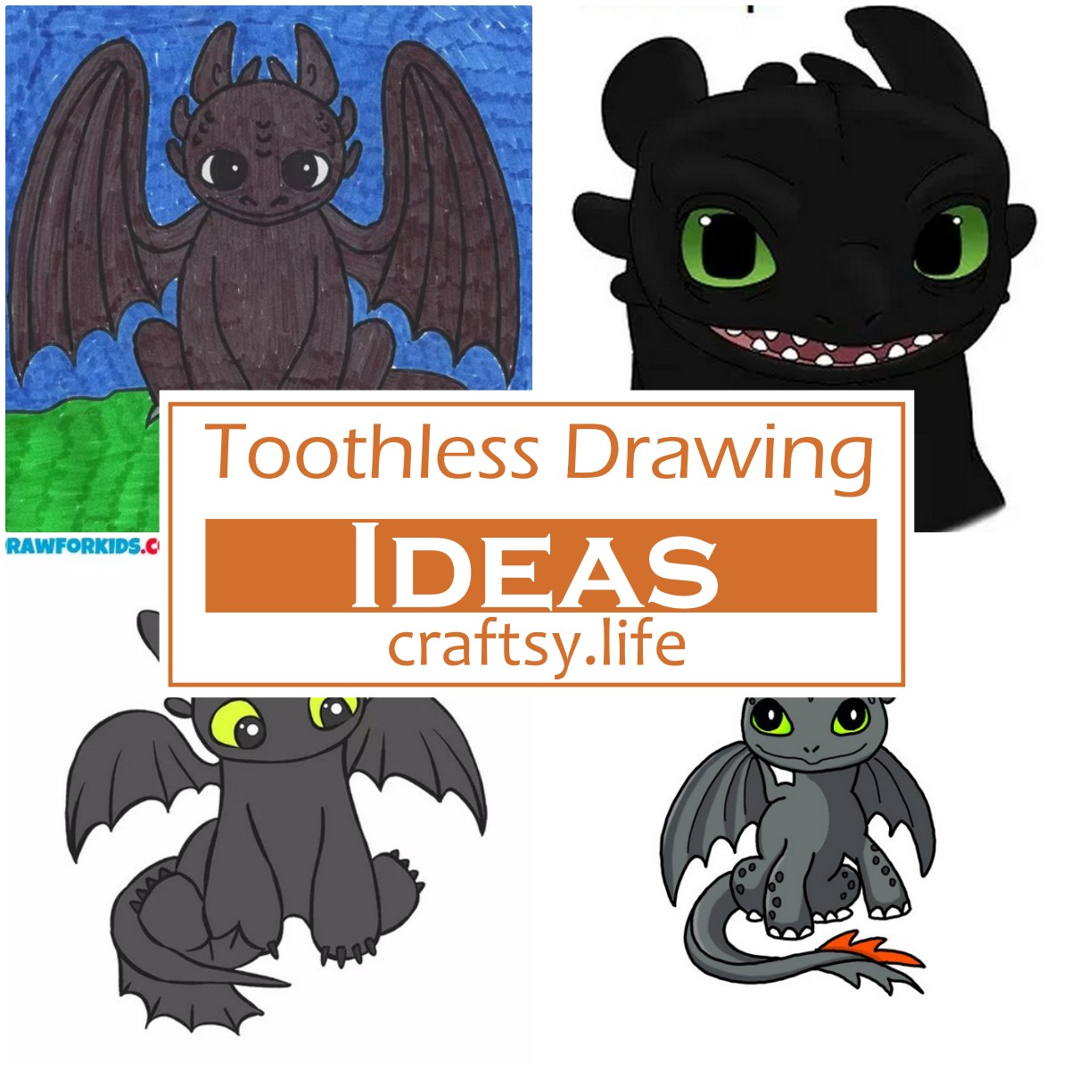 Toothless Drawing Ideas 1