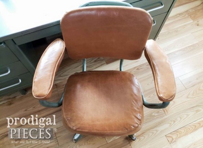 Vintage Industrial Office Chair Reupholstered