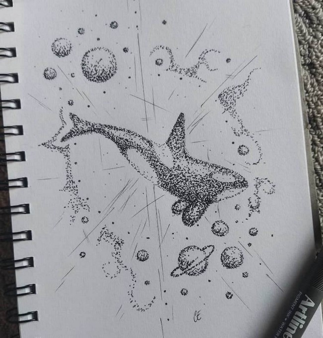 Whale with Planets