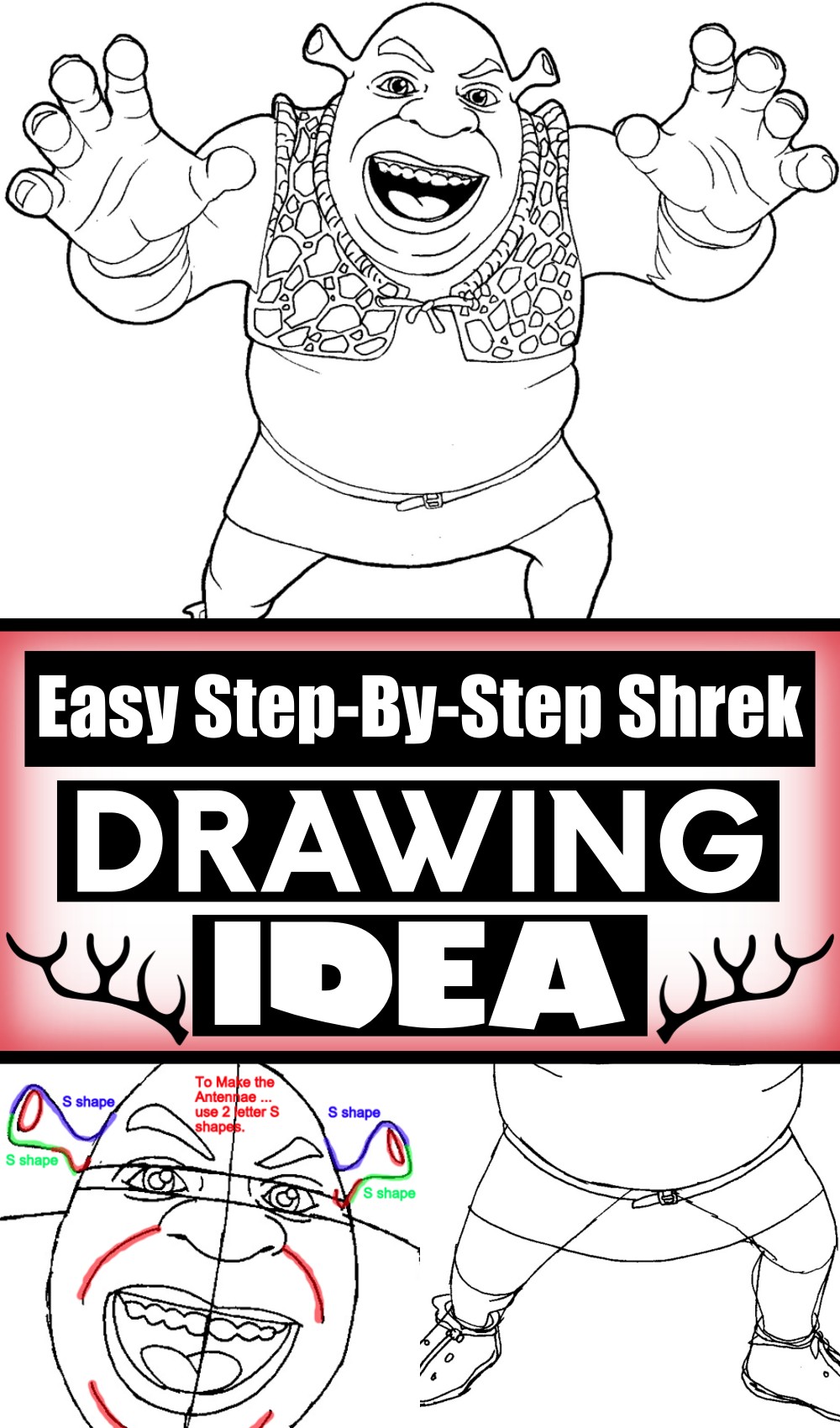 Easy Step-By-Step Shrek Drawing Tutorial