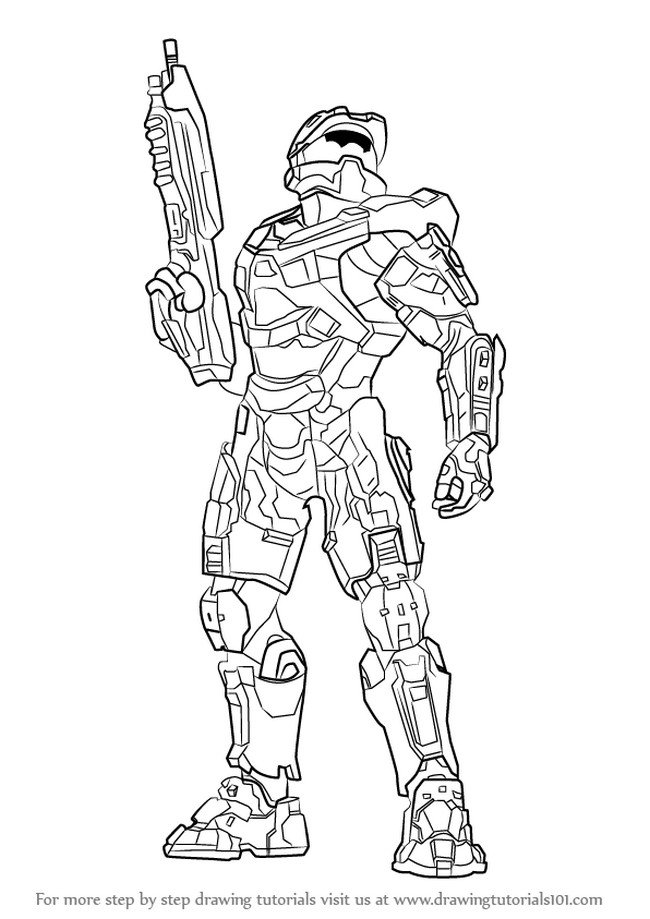 How To Draw Master Chief From Halo 1