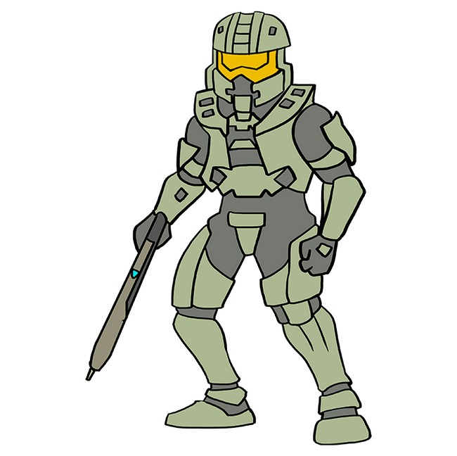 How To Draw Master Chief From Halo