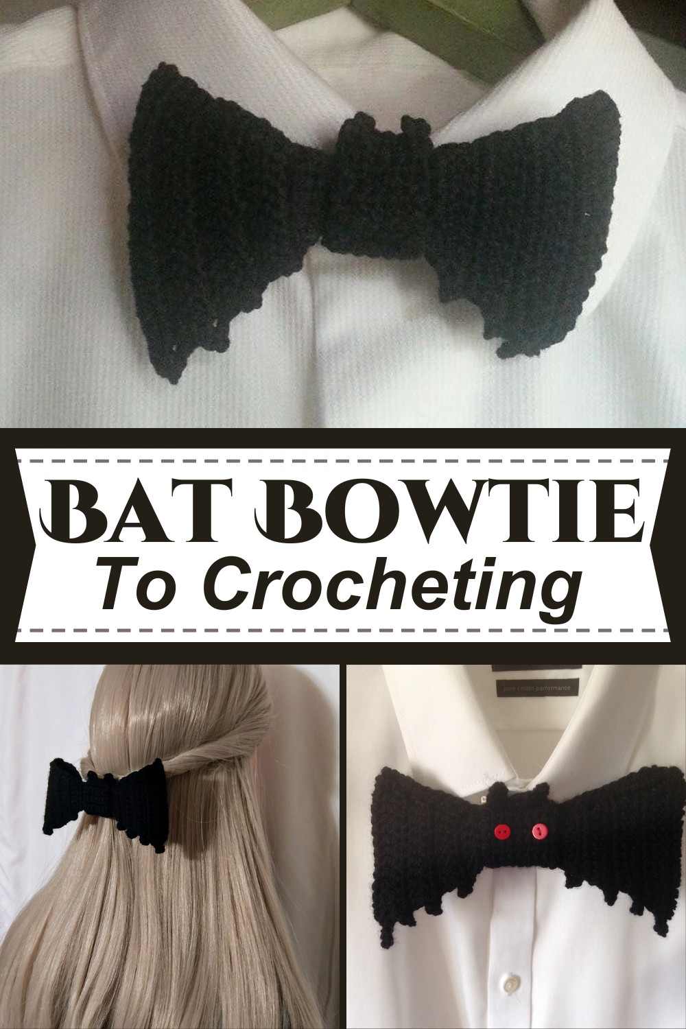 Bat Bowtie To Crocheting