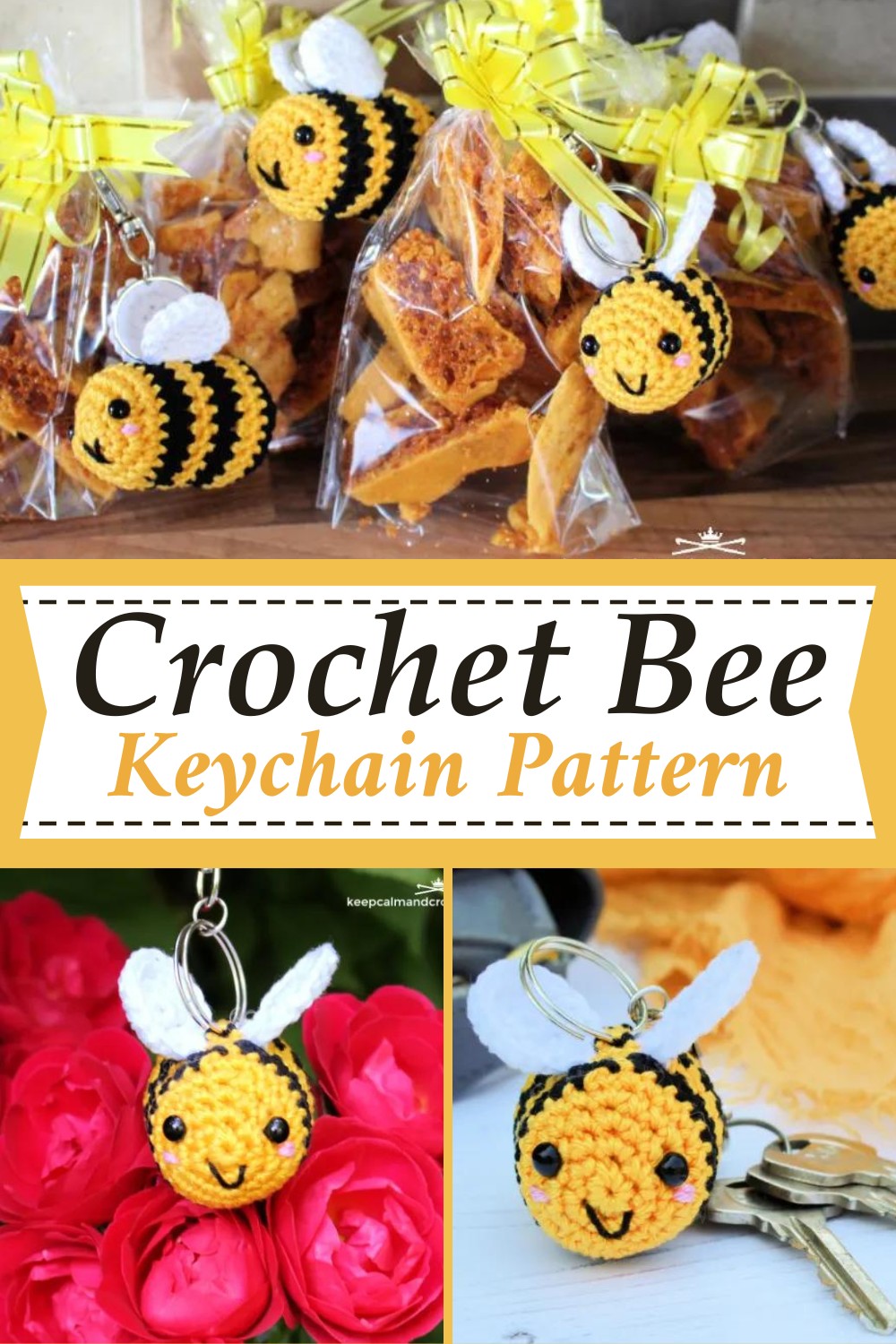 Crochet Bee Keychain Pattern