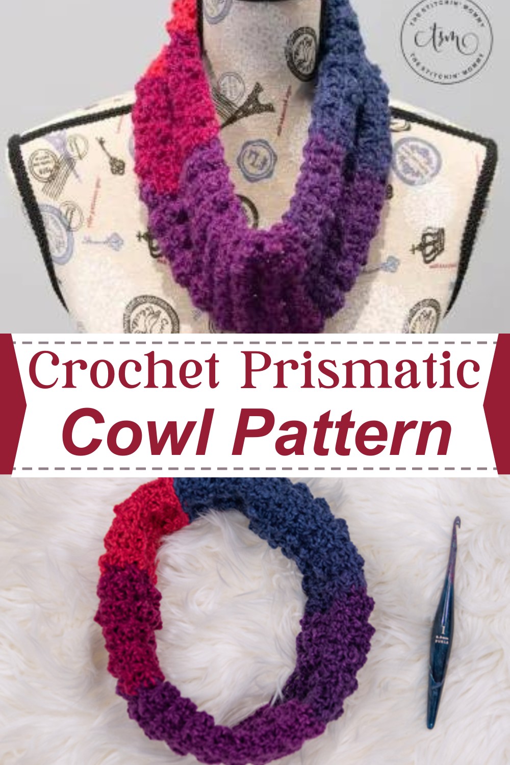 Crochet Prismatic Cowl Pattern