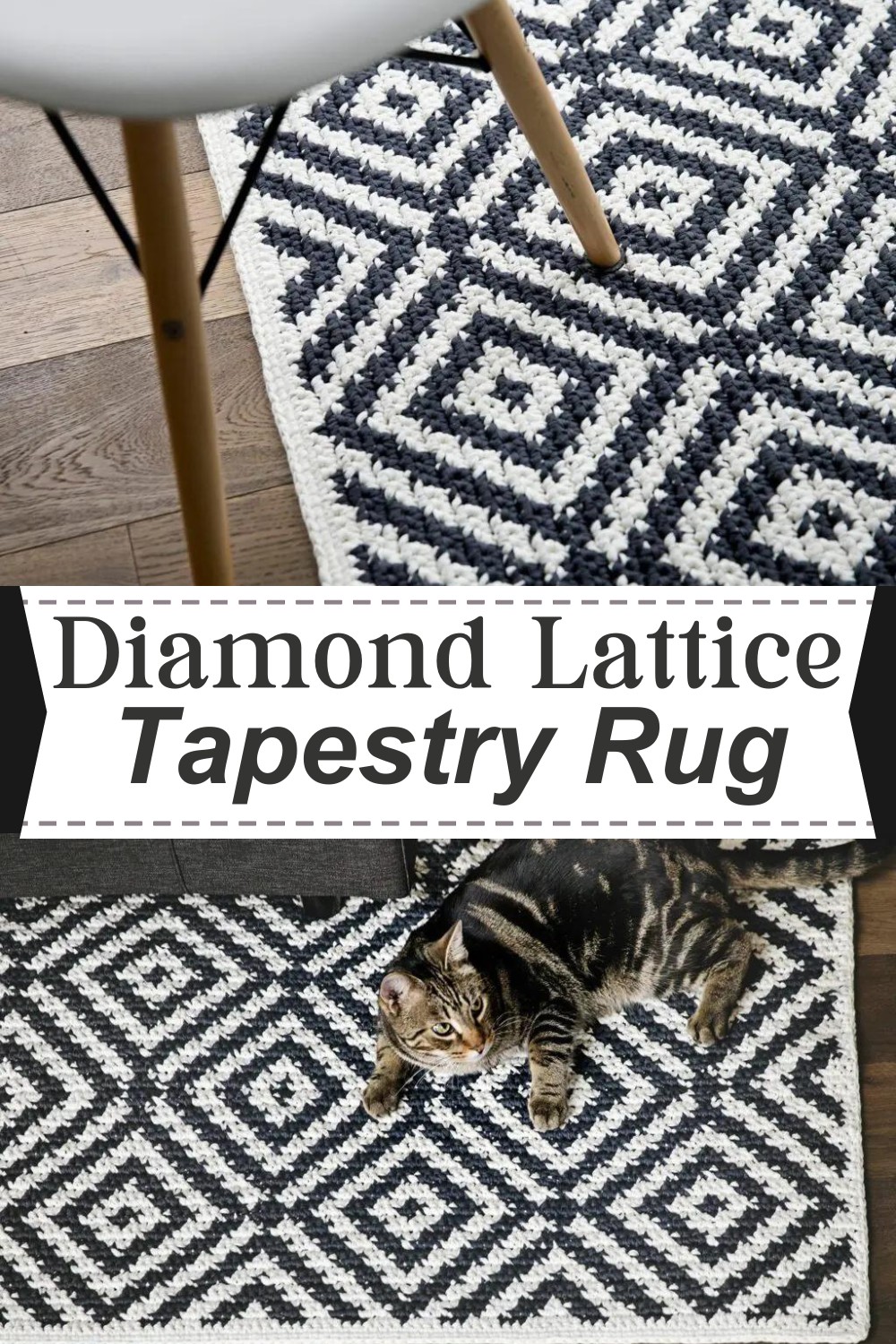 Diamond Lattice Crochet Tapestry Rug Pattern