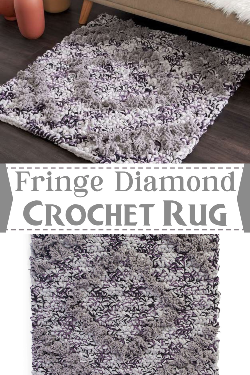 Fringe Diamond Rug Crochet Pattern