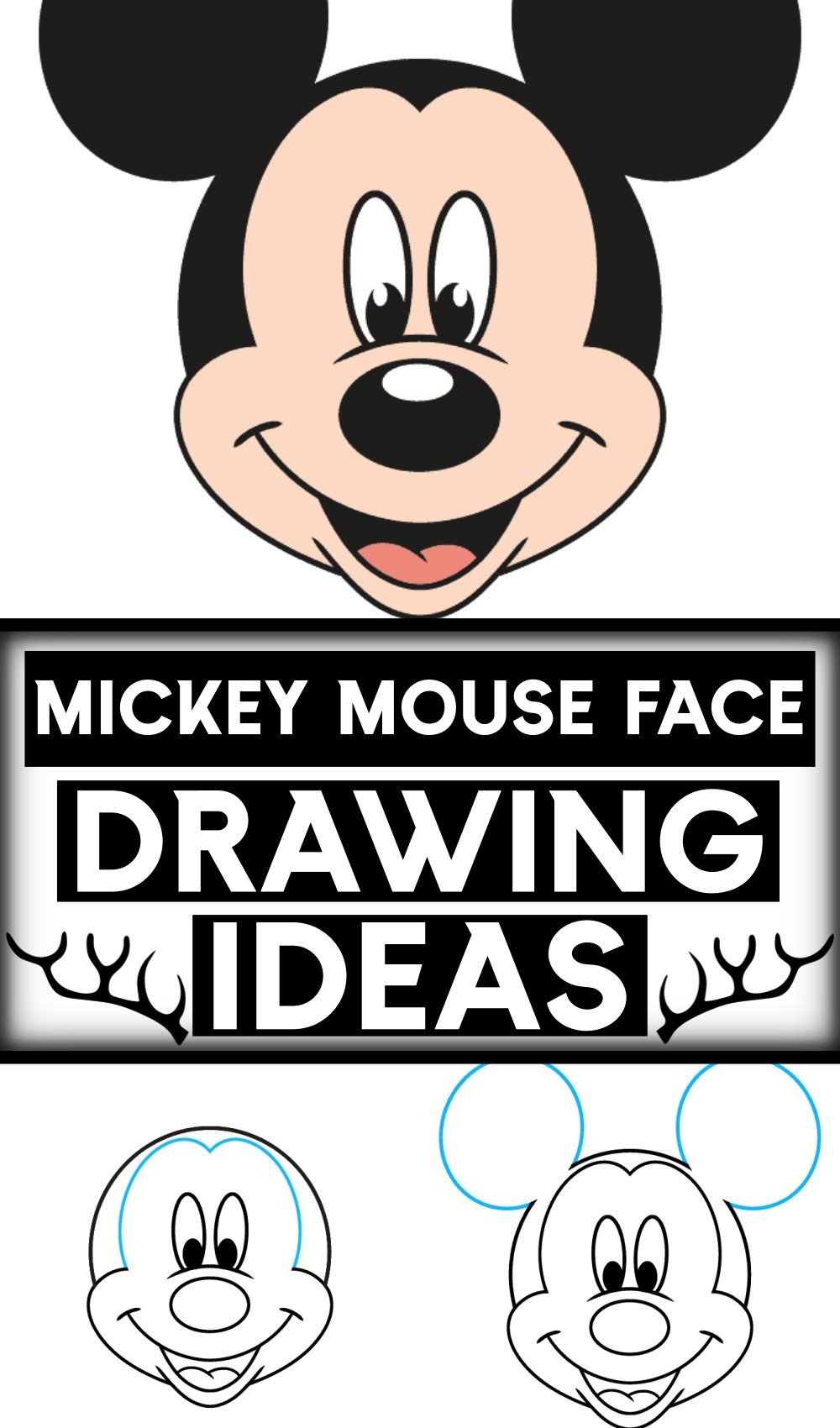How To Draw An Easy Mickey Mouse Face