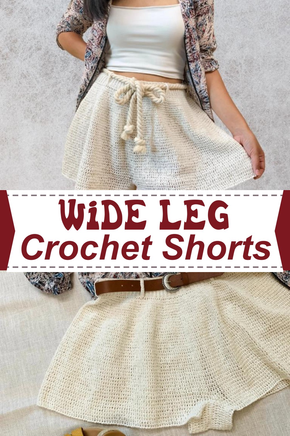 Wide Leg Crochet Shorts