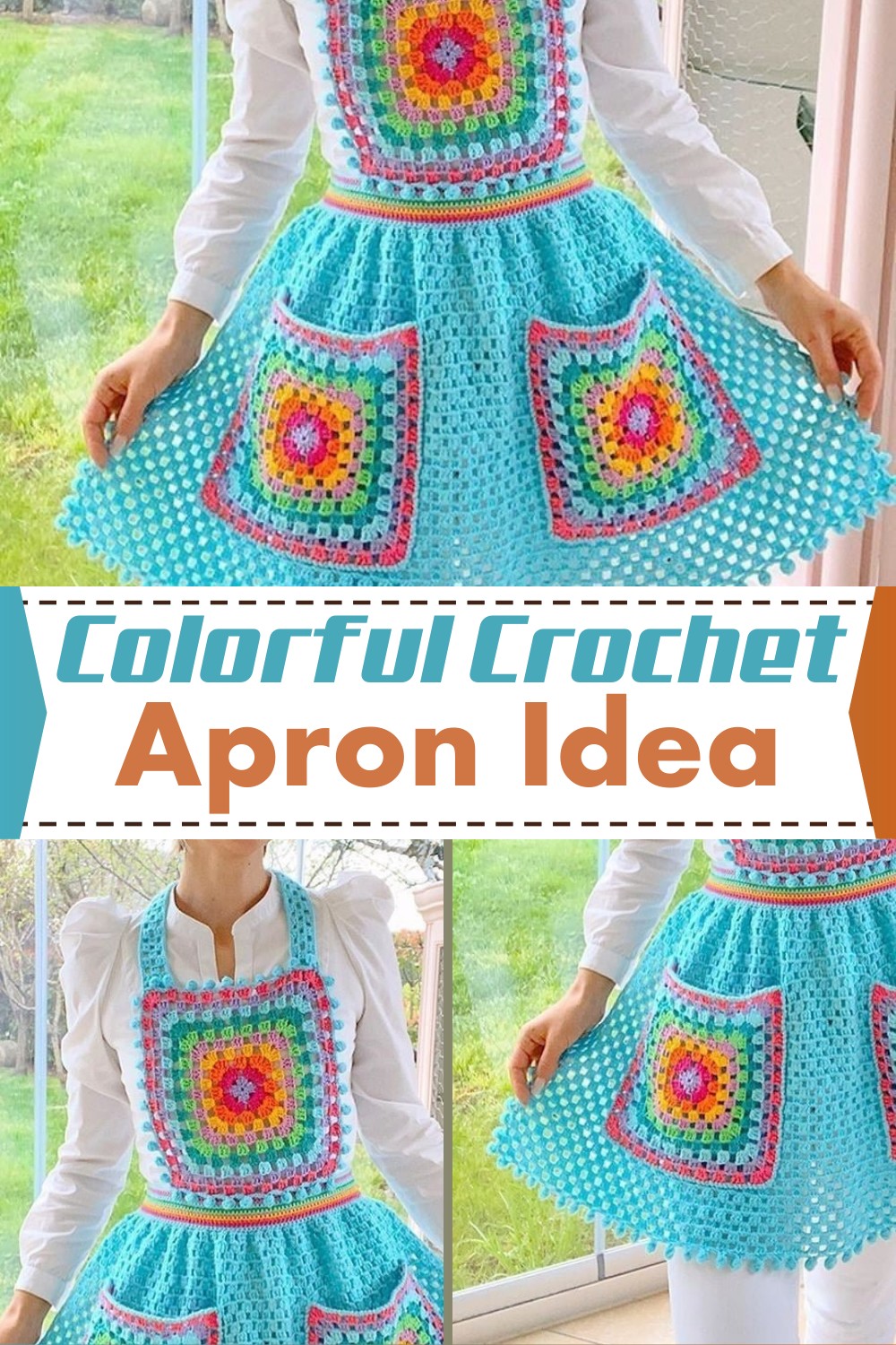 Colorful Crochet Apron Idea