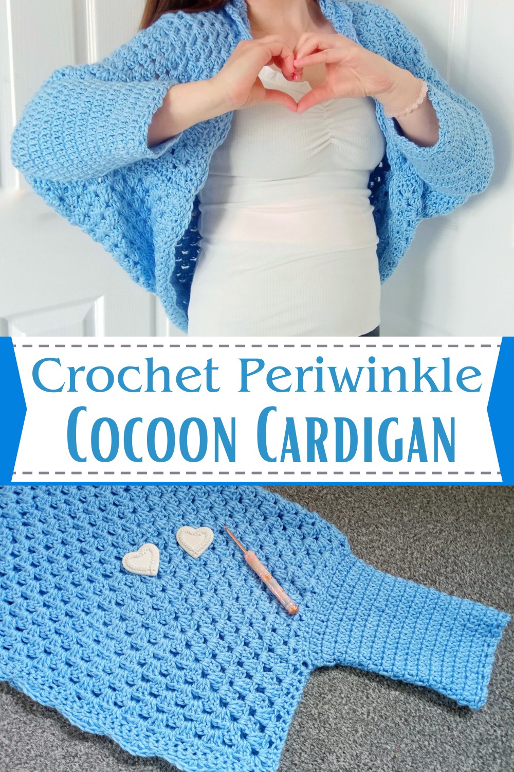 Crochet Periwinkle Cocoon Cardigan