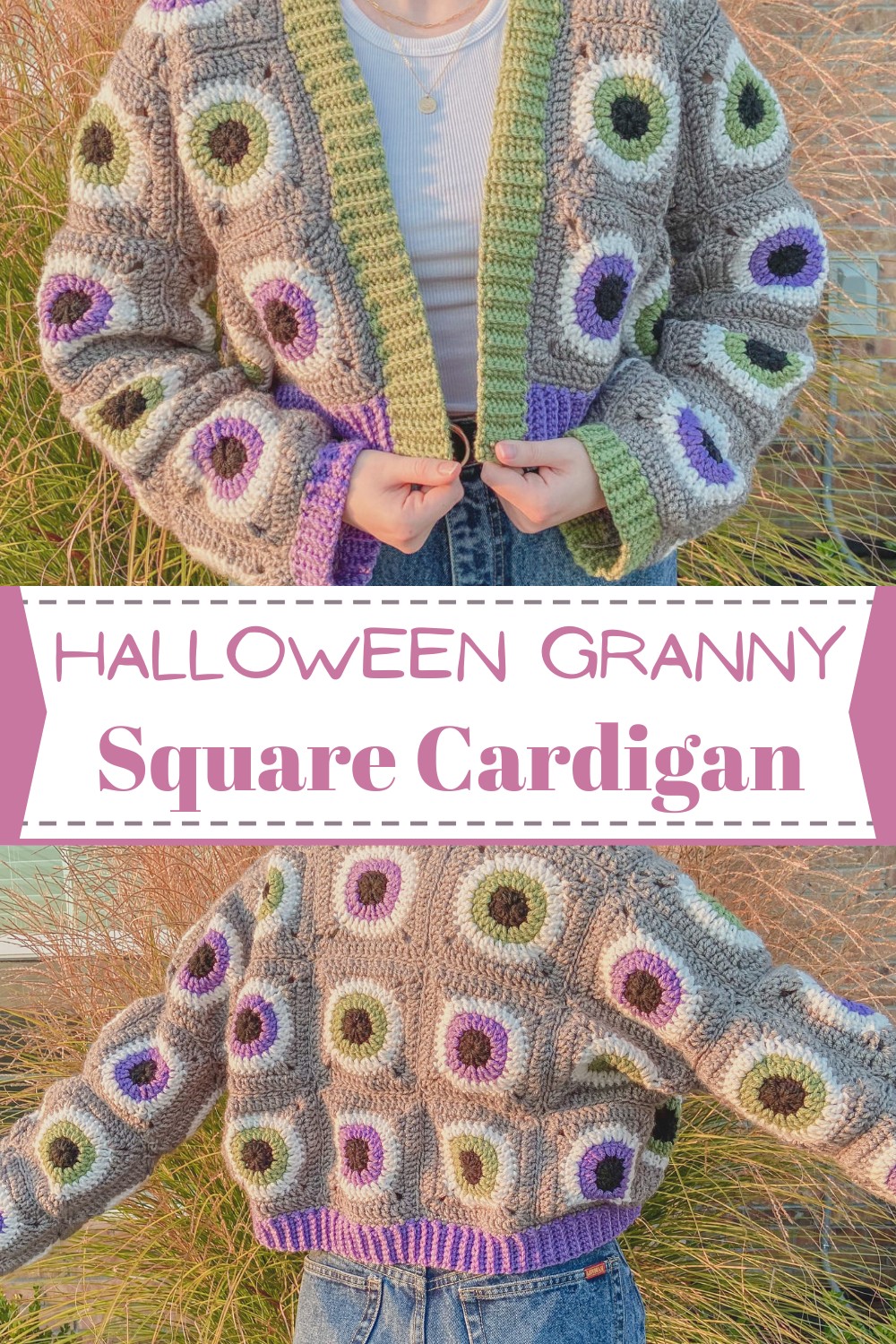 Halloween Granny Square Cardigan