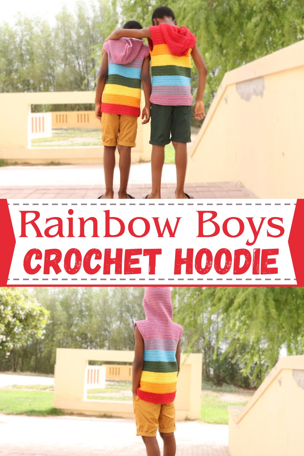 Rainbow Boys Crochet Hoodie