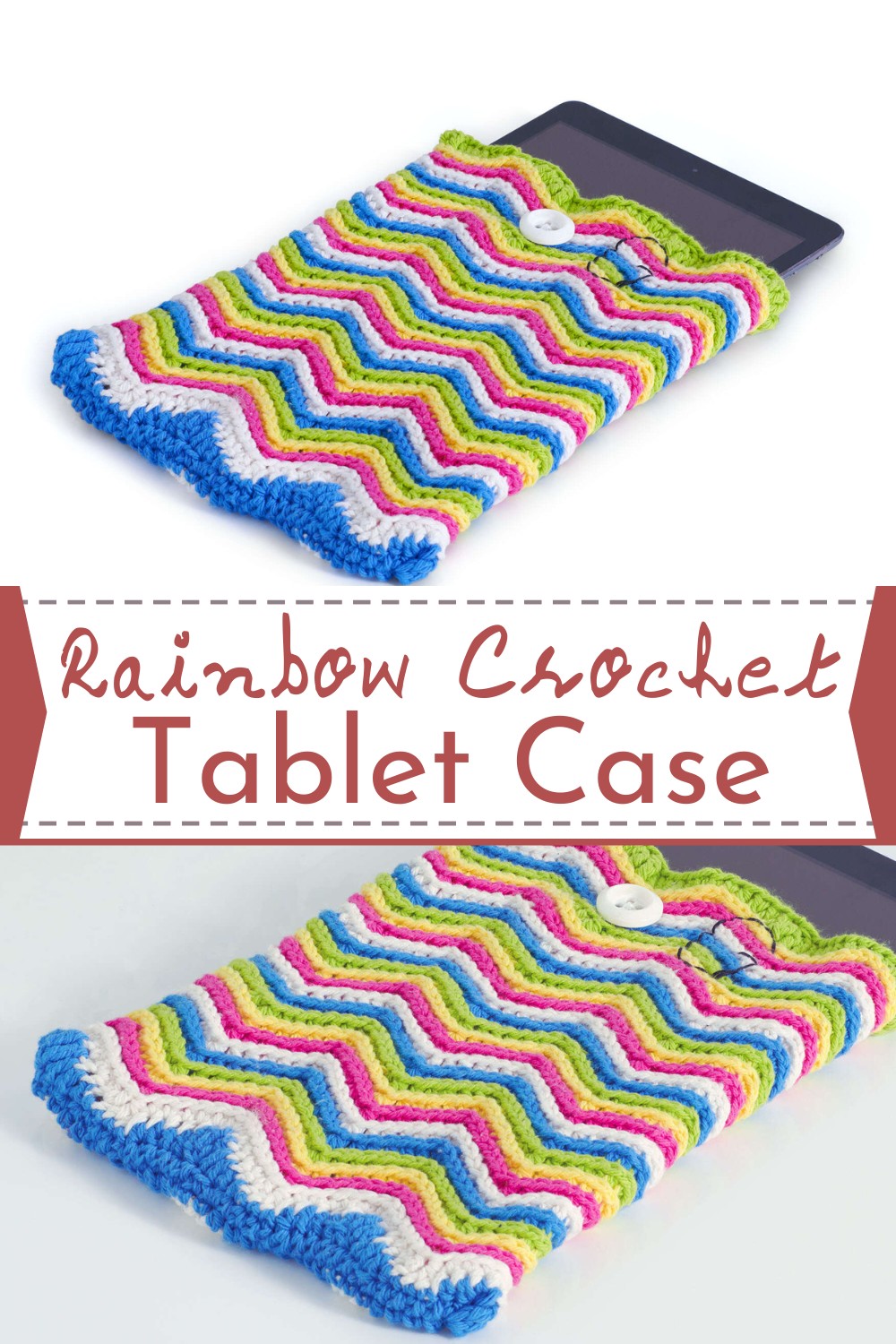 Rainbow Crochet Tablet Case
