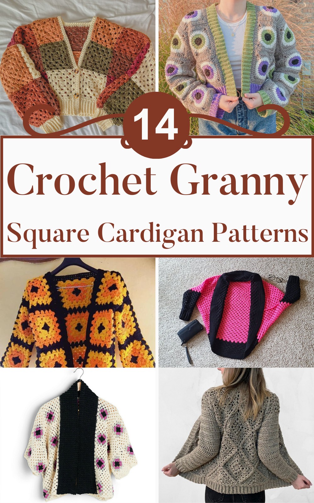 14 Free Crochet Granny Square Cardigan Patterns