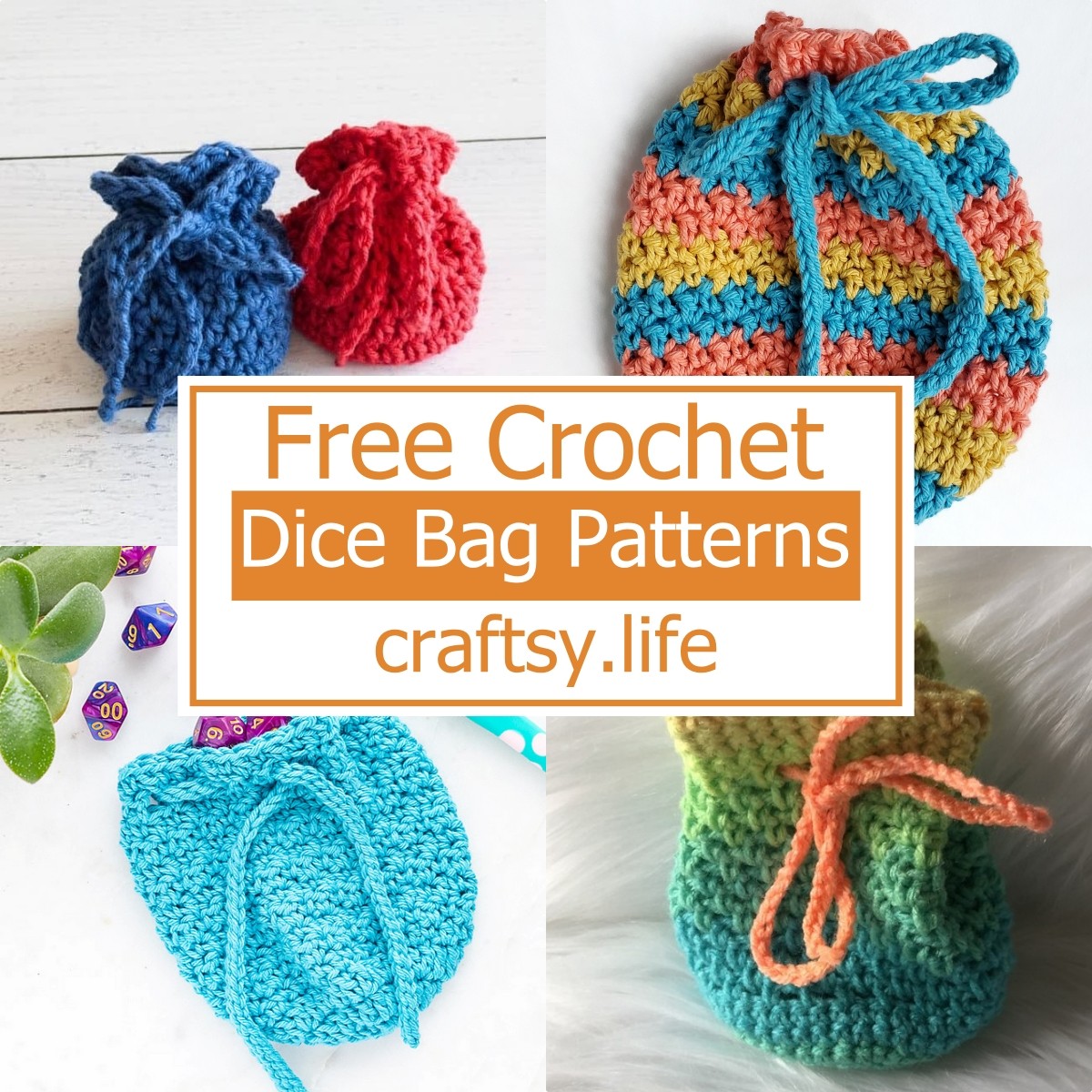 2 Free Crochet Dice Bag Patterns