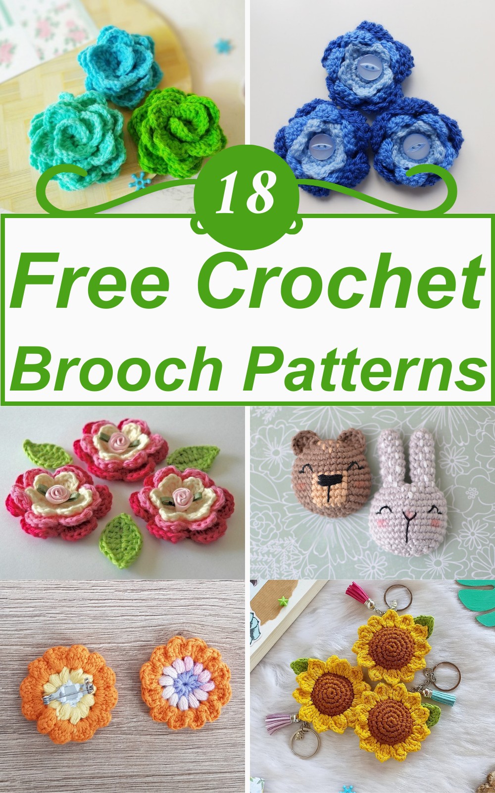 3 Free Crochet Brooch Patterns