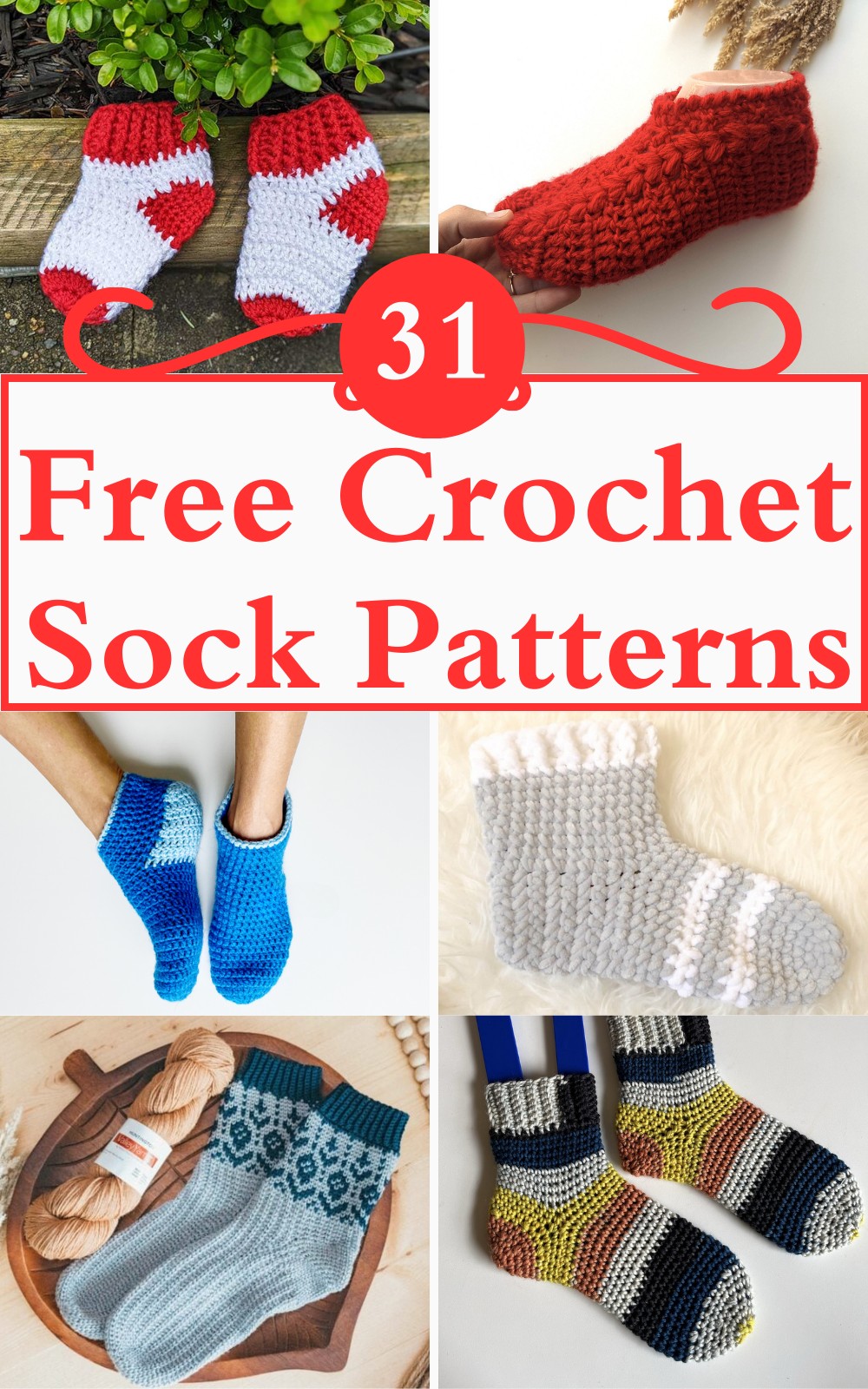 31 Free Crochet Sock Patterns