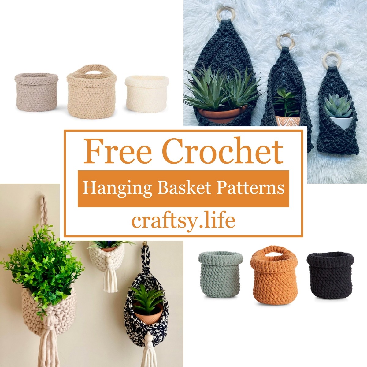 5 Free Crochet Hanging Basket Patterns