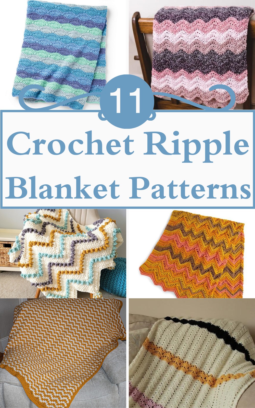 5 Free Crochet Ripple Blanket Patterns