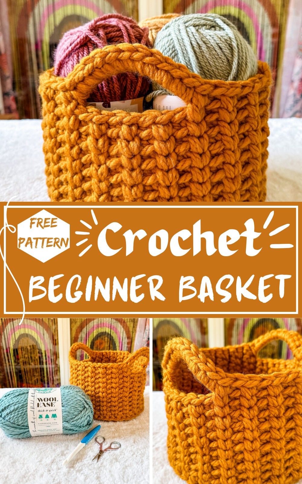 Beginner Crochet Round Basket