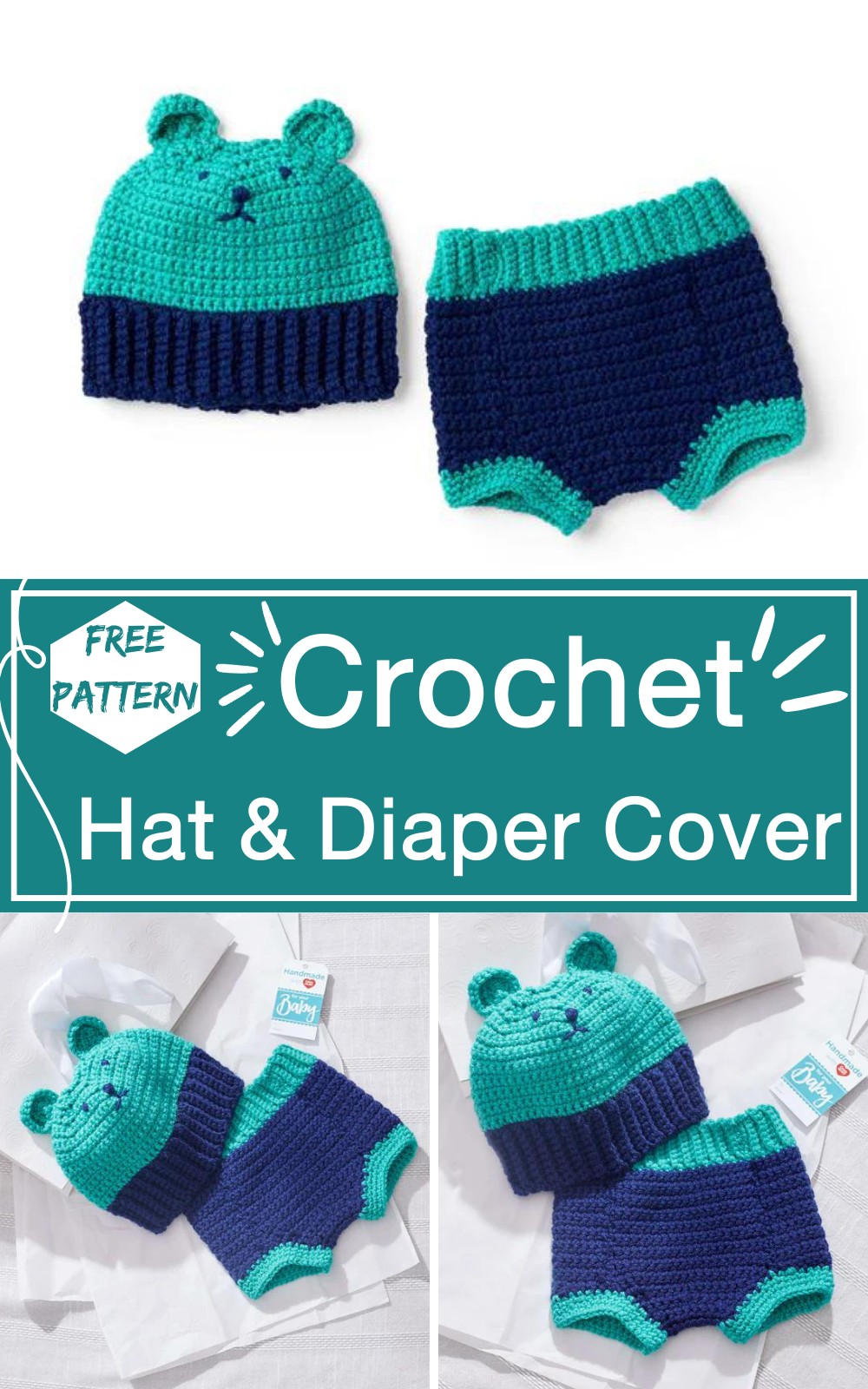 Crochet Bear Hat and Diaper Cover
