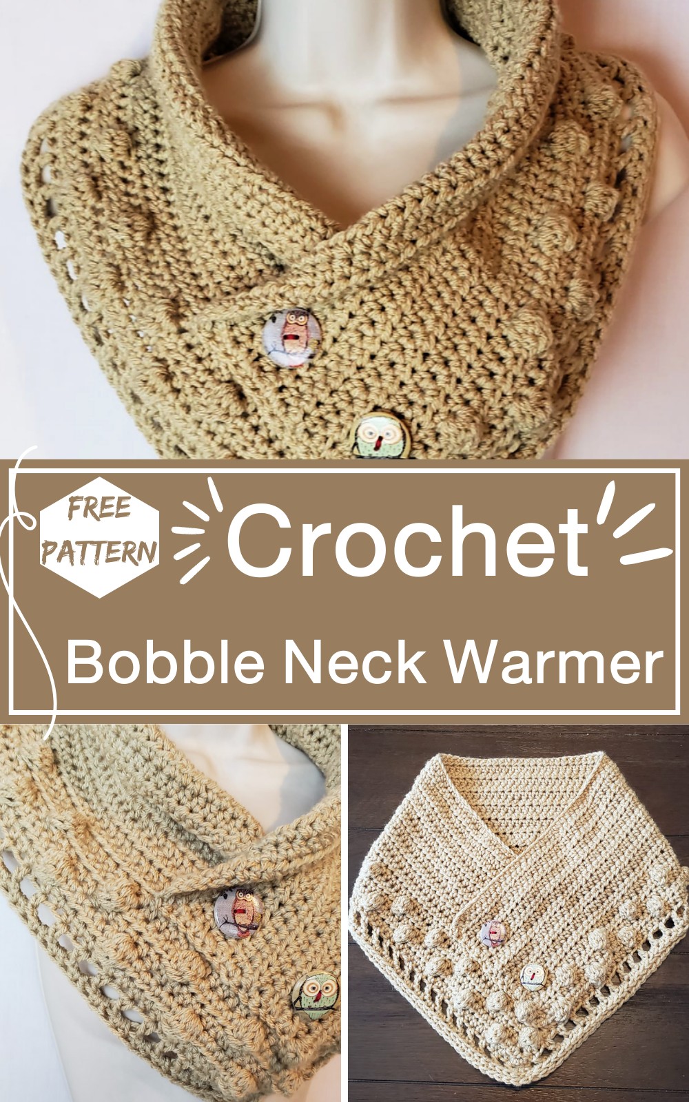Crochet Bobble Neck Warmer