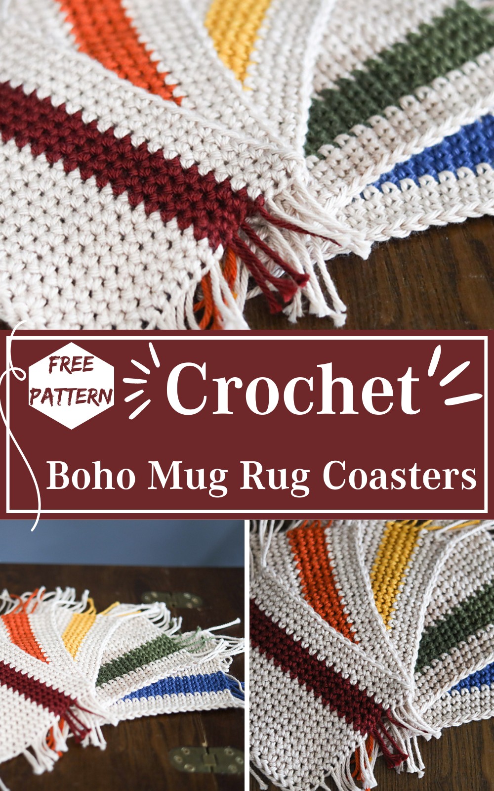 Crochet Boho Mug Rug Coasters