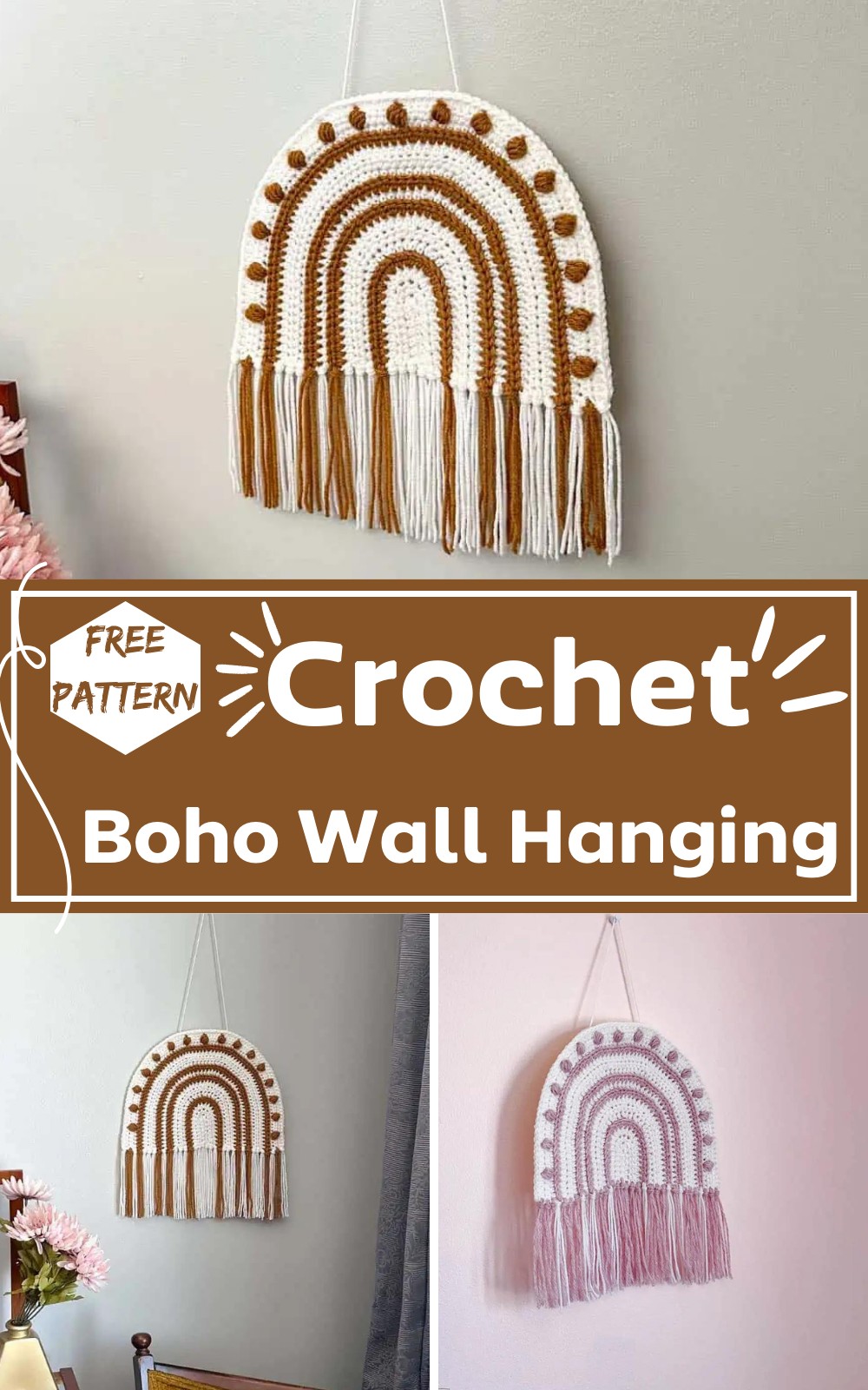 Crochet Boho Rainbow Wall Hanging