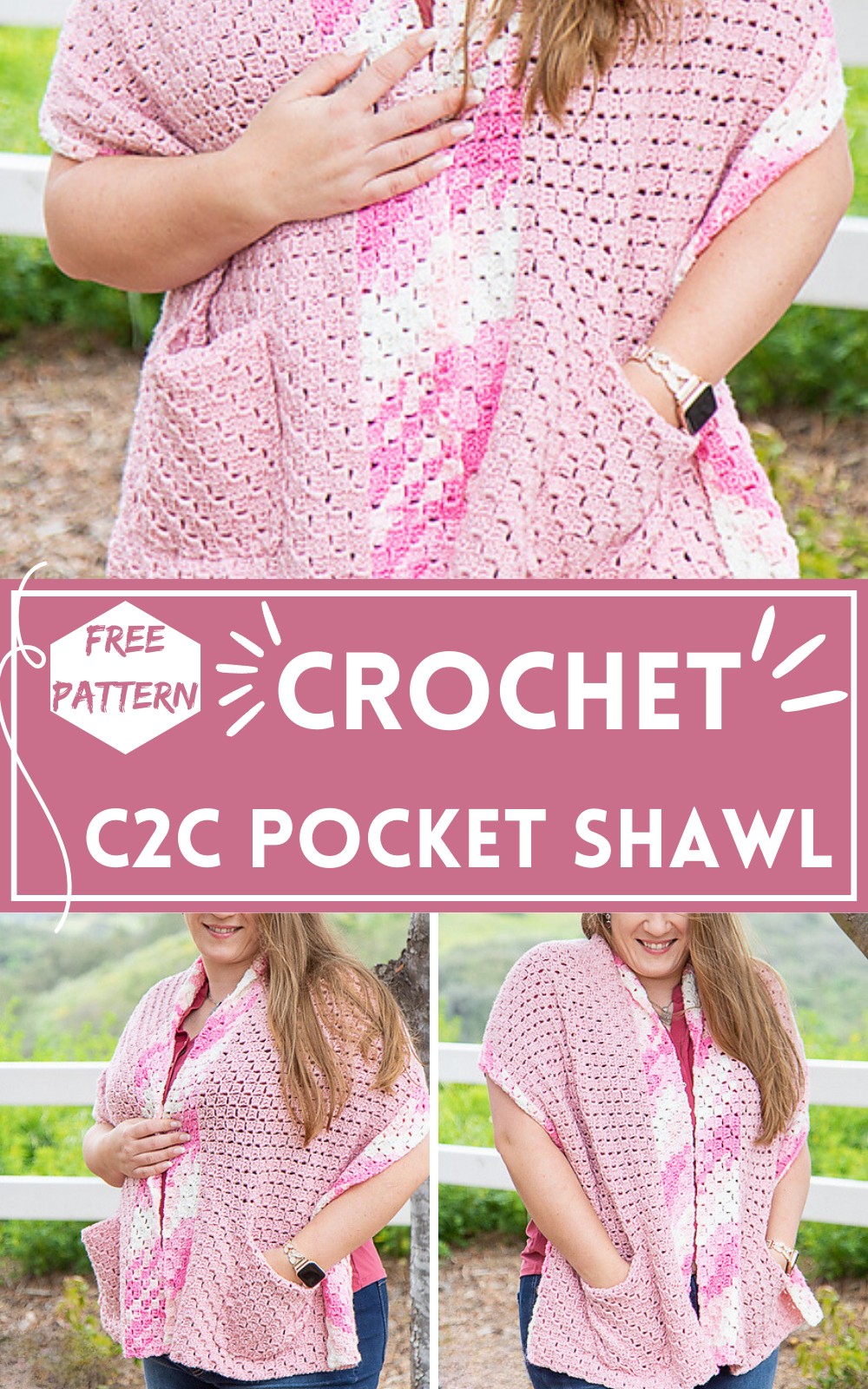 Crochet C2c Pocket Shawl
