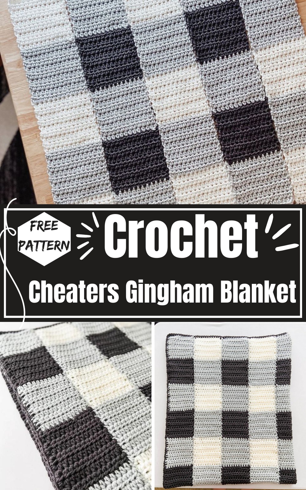 Crochet Cheaters Gingham Blanket