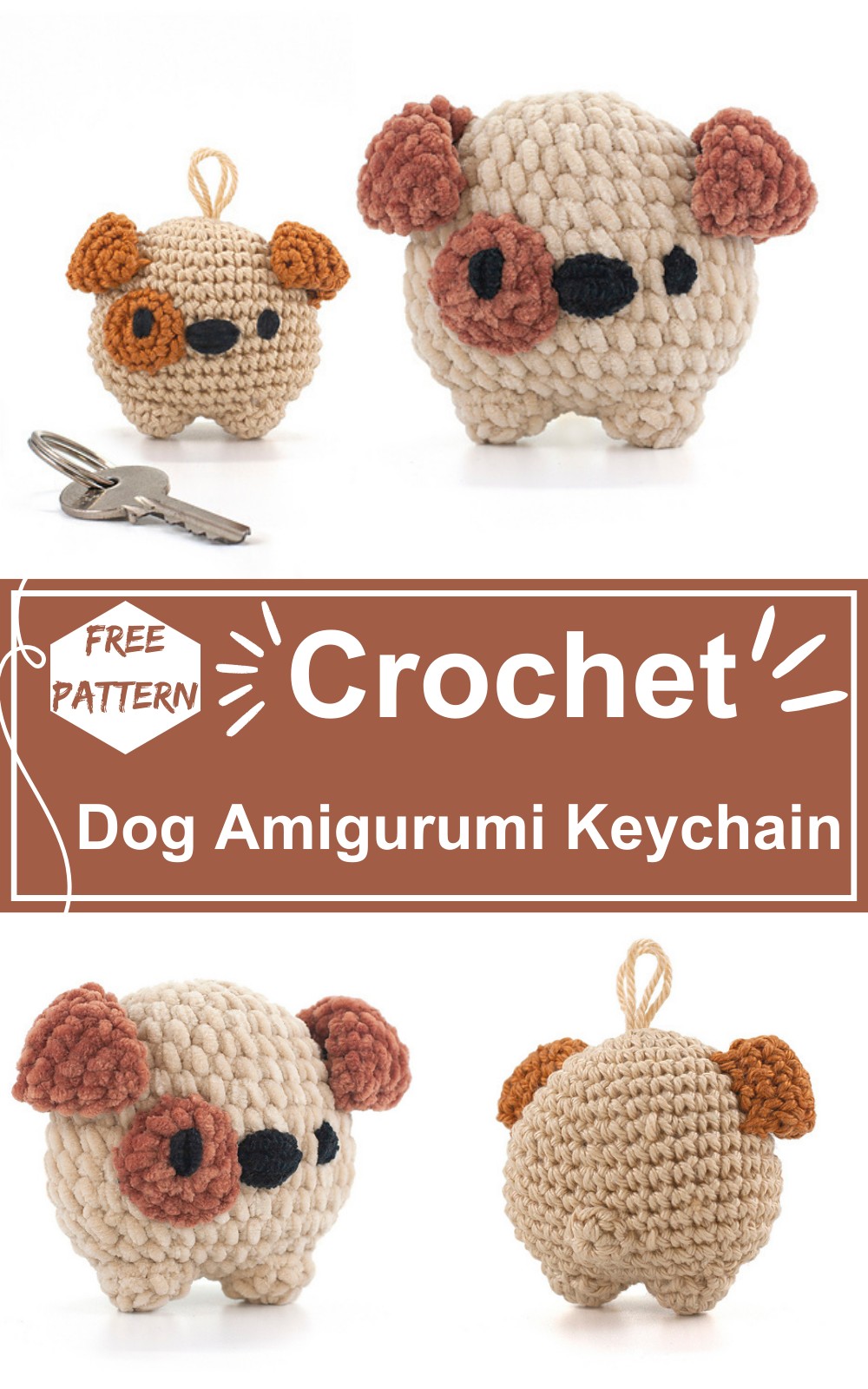 Crochet Cute Dog Amigurumi Keychain