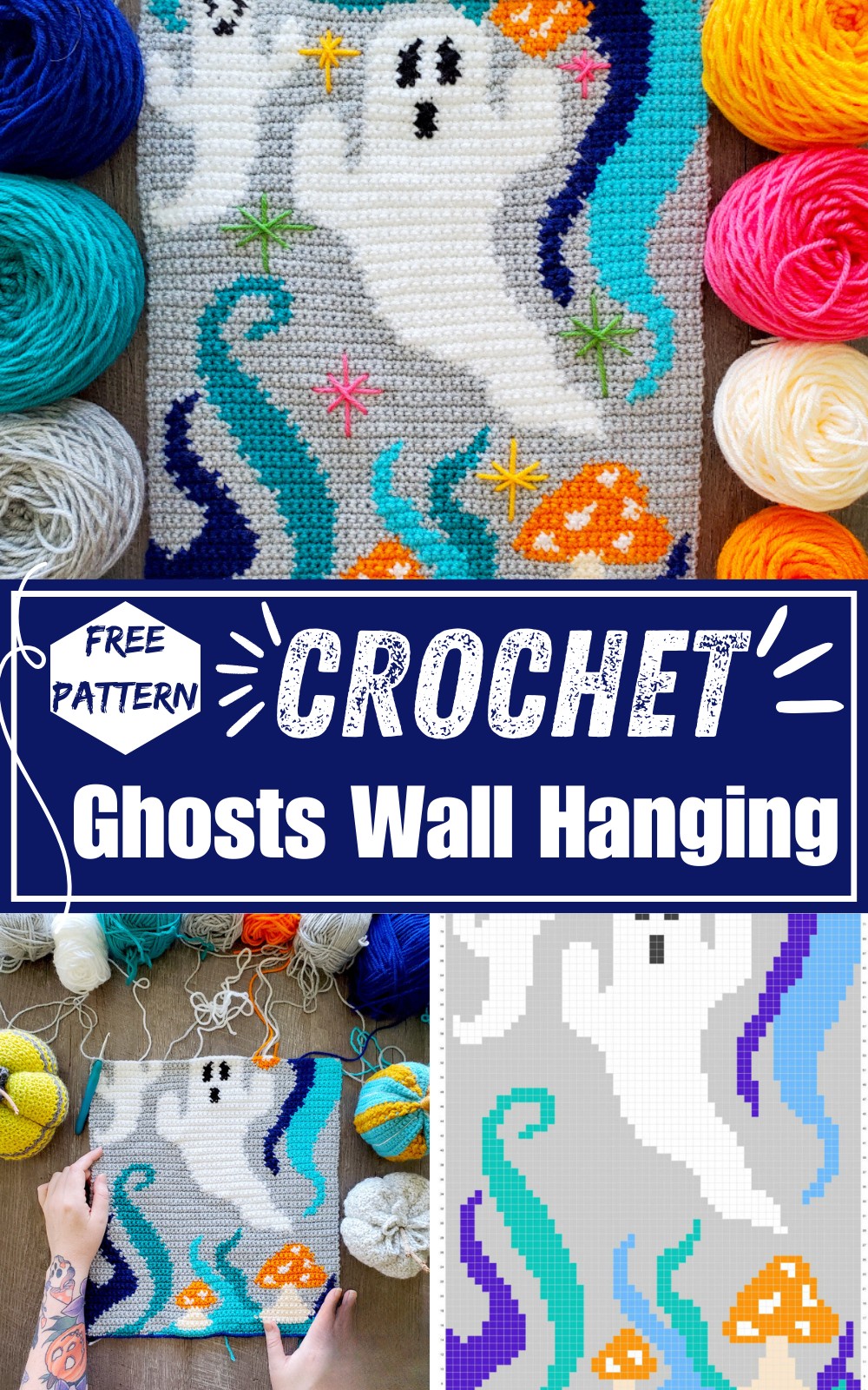 Crochet Ghosts Wall Hanging