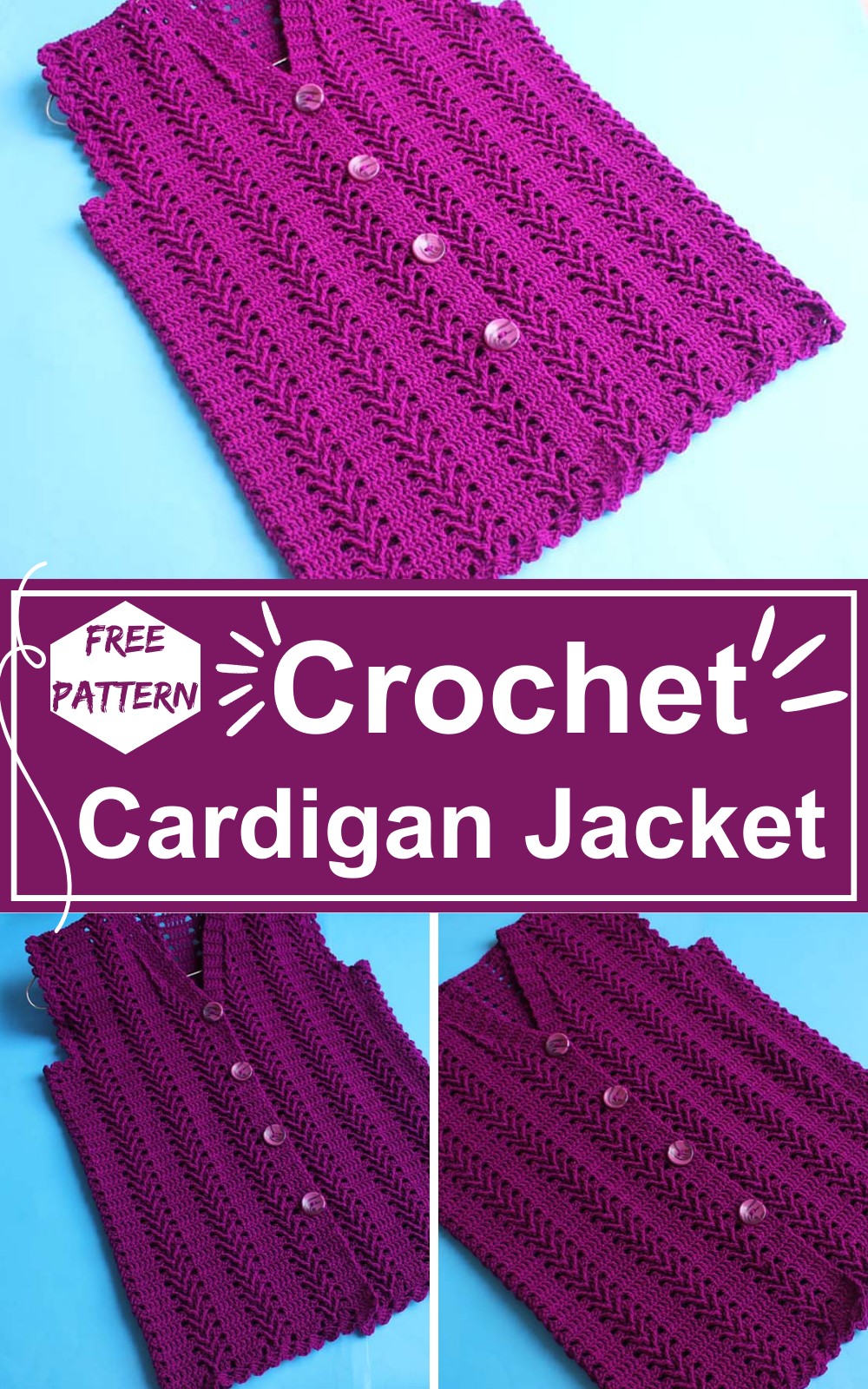 Crochet Ladies Cardigan Jacket