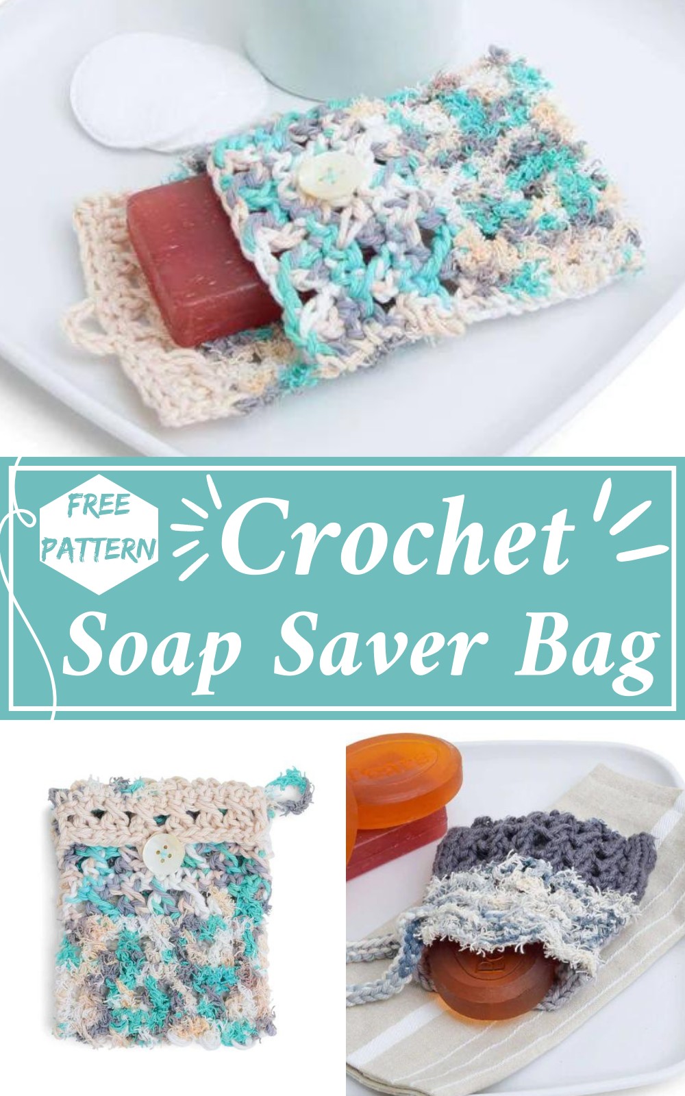 Crochet Mesh Soap Saver Bag