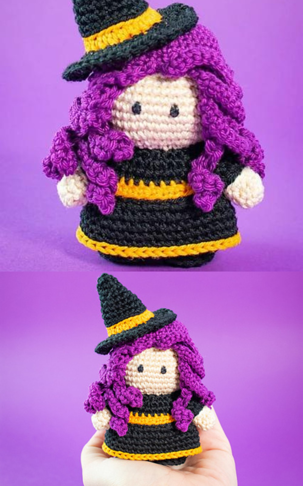 Crochet Mini Witch Halloween Amigurumi 