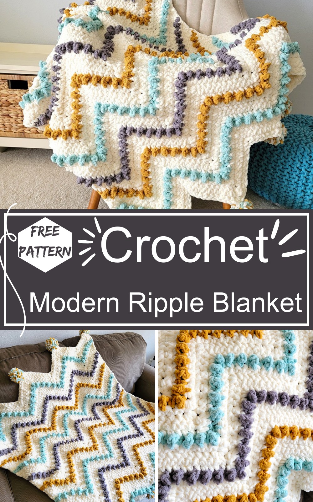 Crochet Modern Ripple Blanket