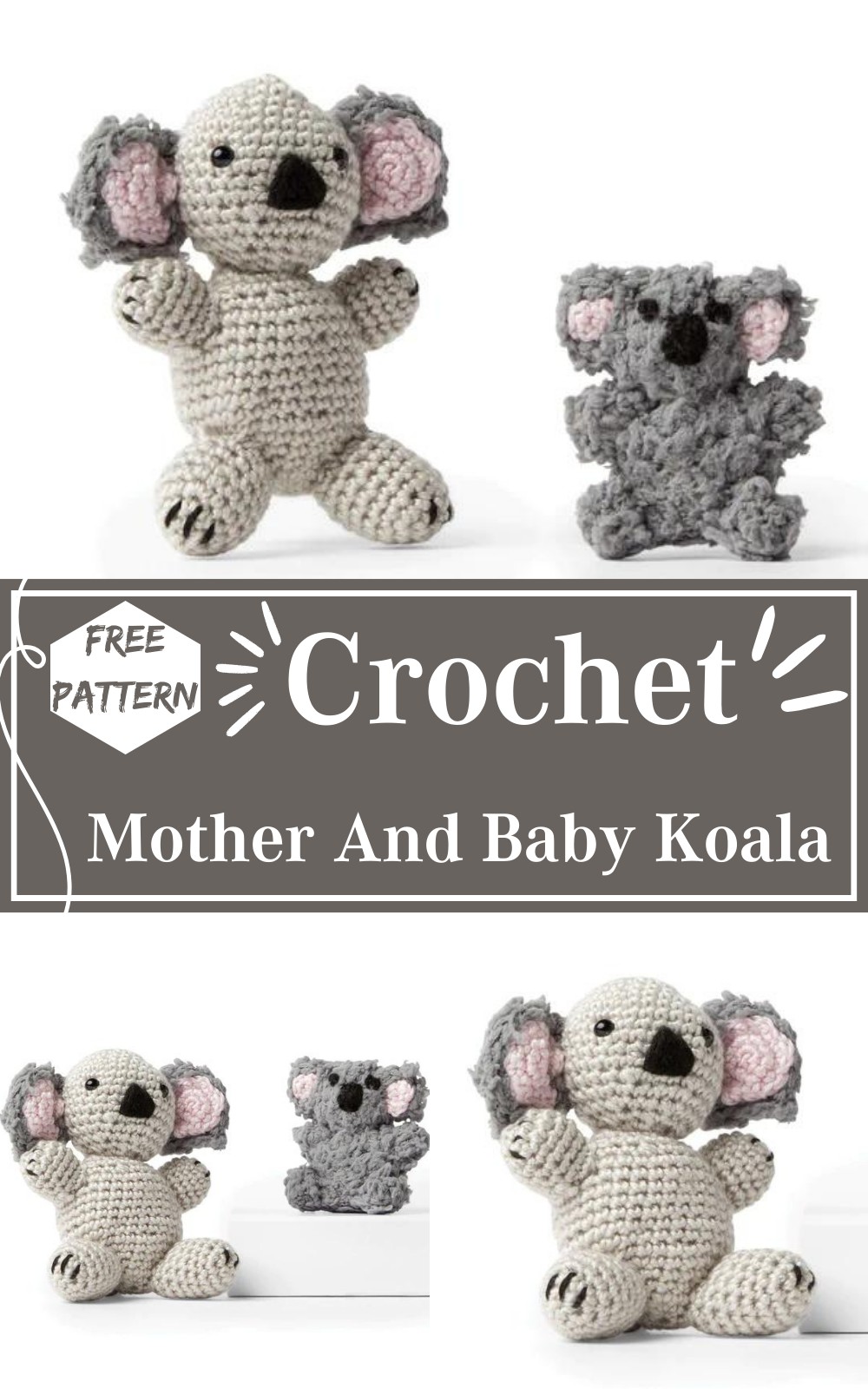 Crochet Mother And Baby Koala Bears