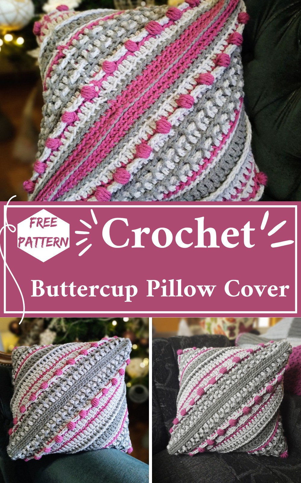 Crochet Persian Buttercup Pillow Cover