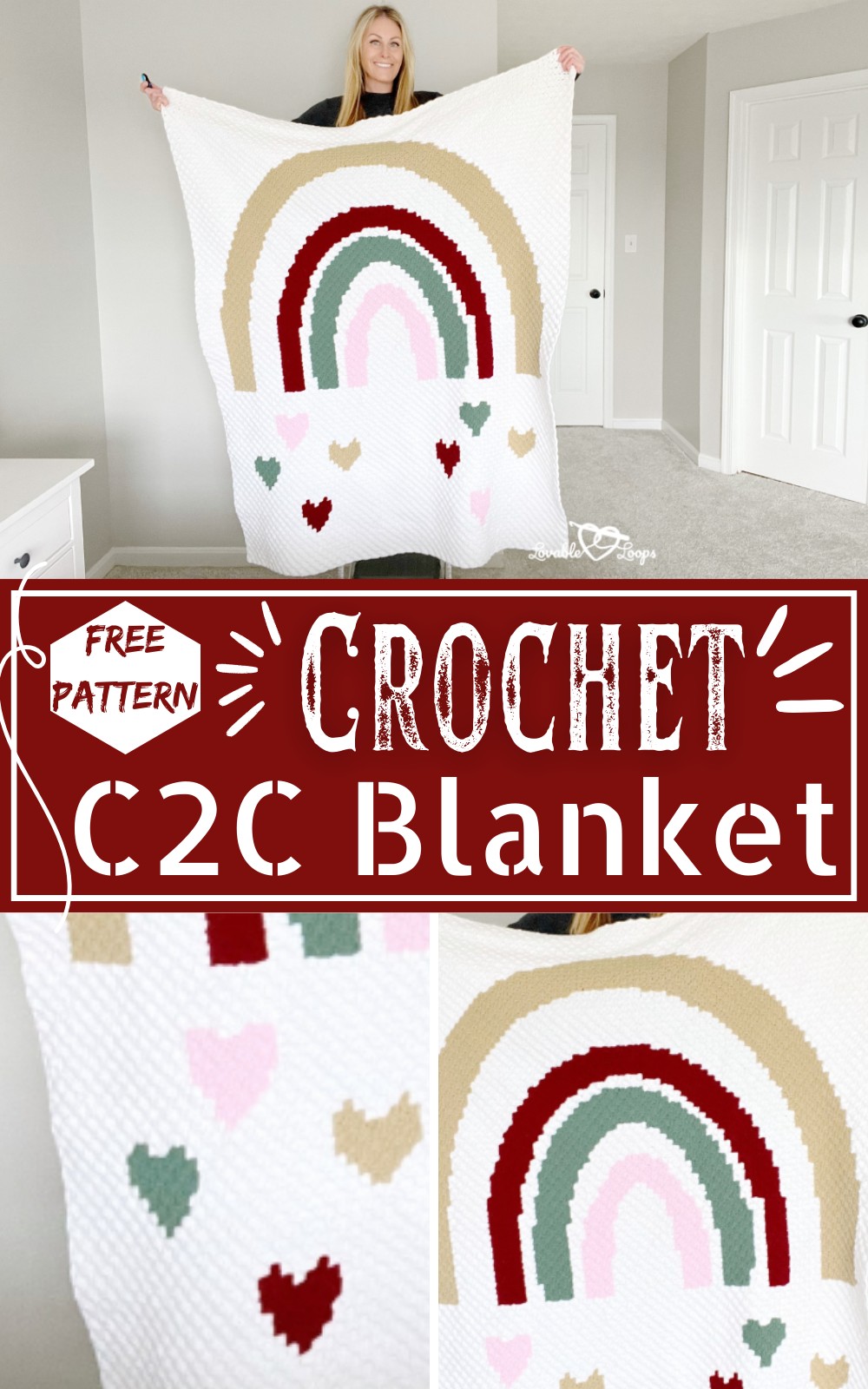 Crochet Rainbow C2C Blanket Pattern